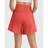 image:imageG4Free Chillwhisp Built in Brief Maternity Athletic Shorts with Inner Pockets Cross Waist Pregnancy ShortsRust Orange