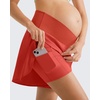 image:imageG4Free Chillwhisp Built in Brief Maternity Athletic Shorts with Inner Pockets Cross Waist Pregnancy ShortsRust Orange