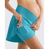 image:imageG4Free Chillwhisp Built in Brief Maternity Athletic Shorts with Inner Pockets Cross Waist Pregnancy ShortsSky Blue