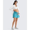 image:imageG4Free Chillwhisp Built in Brief Maternity Athletic Shorts with Inner Pockets Cross Waist Pregnancy ShortsSky Blue