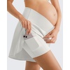 image:imageG4Free Chillwhisp Built in Brief Maternity Athletic Shorts with Inner Pockets Cross Waist Pregnancy ShortsWhite