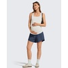 image:imageG4Free Chillwhisp Maternity Flowy Shorts for Women Pregnancy Skort with Pocket Builtin Brief LinerDark Navy