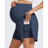 image:imageG4Free Chillwhisp Maternity Flowy Shorts for Women Pregnancy Skort with Pocket Builtin Brief LinerDark Navy