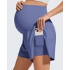 image:imageG4Free Chillwhisp Maternity Flowy Shorts for Women Pregnancy Skort with Pocket Builtin Brief LinerDusky Purple