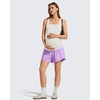 image:imageG4Free Chillwhisp Maternity Flowy Shorts for Women Pregnancy Skort with Pocket Builtin Brief LinerLight Purple