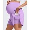 image:imageG4Free Chillwhisp Maternity Flowy Shorts for Women Pregnancy Skort with Pocket Builtin Brief LinerLight Purple