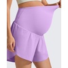 image:imageG4Free Chillwhisp Maternity Flowy Shorts for Women Pregnancy Skort with Pocket Builtin Brief LinerLight Purple