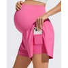 image:imageG4Free Chillwhisp Maternity Flowy Shorts for Women Pregnancy Skort with Pocket Builtin Brief LinerRosy Pink