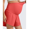 image:imageG4Free Chillwhisp Maternity Flowy Shorts for Women Pregnancy Skort with Pocket Builtin Brief LinerRust Orange