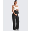 image:imageG4Free EverGoing Maternity Dress Yoga Pants with Pockets Over The Belly Stretchy Work Slack Pregnancy Wide Leg TrousersBlack