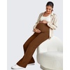 image:imageG4Free EverGoing Maternity Dress Yoga Pants with Pockets Over The Belly Stretchy Work Slack Pregnancy Wide Leg TrousersDark Coffee