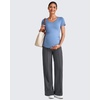 image:imageG4Free EverGoing Maternity Dress Yoga Pants with Pockets Over The Belly Stretchy Work Slack Pregnancy Wide Leg TrousersDark Gray