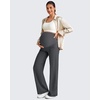 image:imageG4Free EverGoing Maternity Dress Yoga Pants with Pockets Over The Belly Stretchy Work Slack Pregnancy Wide Leg TrousersDark Gray