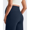 image:imageG4Free EverGoing Maternity Dress Yoga Pants with Pockets Over The Belly Stretchy Work Slack Pregnancy Wide Leg TrousersDark Navy