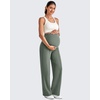 image:imageG4Free EverGoing Maternity Dress Yoga Pants with Pockets Over The Belly Stretchy Work Slack Pregnancy Wide Leg TrousersGray Sage
