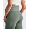 image:imageG4Free EverGoing Maternity Dress Yoga Pants with Pockets Over The Belly Stretchy Work Slack Pregnancy Wide Leg TrousersGray Sage