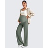 image:imageG4Free EverGoing Maternity Dress Yoga Pants with Pockets Over The Belly Stretchy Work Slack Pregnancy Wide Leg TrousersGray Sage