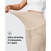 image:imageG4Free EverGoing Maternity Dress Yoga Pants with Pockets Over The Belly Stretchy Work Slack Pregnancy Wide Leg TrousersLight Khaki