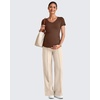 image:imageG4Free EverGoing Maternity Dress Yoga Pants with Pockets Over The Belly Stretchy Work Slack Pregnancy Wide Leg TrousersLight Khaki