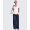 image:imageG4Free EverGoing Maternity Dress Yoga Pants with Pockets Over The Belly Stretchy Work Slack Pregnancy Wide Leg TrousersRoyal Blue