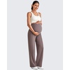 image:imageG4Free EverGoing Maternity Dress Yoga Pants with Pockets Over The Belly Stretchy Work Slack Pregnancy Wide Leg TrousersTaupe