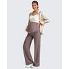 image:imageG4Free EverGoing Maternity Dress Yoga Pants with Pockets Over The Belly Stretchy Work Slack Pregnancy Wide Leg TrousersTaupe