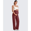 image:imageG4Free EverGoing Maternity Dress Yoga Pants with Pockets Over The Belly Stretchy Work Slack Pregnancy Wide Leg TrousersWine