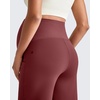 image:imageG4Free EverGoing Maternity Dress Yoga Pants with Pockets Over The Belly Stretchy Work Slack Pregnancy Wide Leg TrousersWine