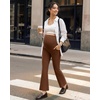 image:imageG4Free EverGoing Maternity Flare Leggings with Pockets Over The Belly Pregnancy Work Ankle Pants 252729Dark Coffee