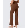 image:imageG4Free EverGoing Maternity Flare Leggings with Pockets Over The Belly Pregnancy Work Ankle Pants 252729Dark Coffee