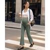 image:imageG4Free EverGoing Maternity Flare Leggings with Pockets Over The Belly Pregnancy Work Ankle Pants 252729Gray Sage