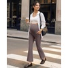 image:imageG4Free EverGoing Maternity Flare Leggings with Pockets Over The Belly Pregnancy Work Ankle Pants 252729Taupe