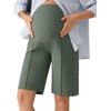 image:imageG4Free EverGoing Maternity Shorts with Pockets Over The Belly Stretchy Pregnancy Casual Workout Activewear 6 10Gray Sage