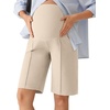 image:imageG4Free EverGoing Maternity Shorts with Pockets Over The Belly Stretchy Pregnancy Casual Workout Activewear 6 10Light Khaki