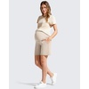 image:imageG4Free EverGoing Maternity Shorts with Pockets Over The Belly Stretchy Pregnancy Casual Workout Activewear 6 10Light Khaki