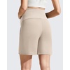image:imageG4Free EverGoing Maternity Shorts with Pockets Over The Belly Stretchy Pregnancy Casual Workout Activewear 6 10Light Khaki