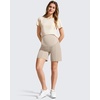 image:imageG4Free EverGoing Maternity Shorts with Pockets Over The Belly Stretchy Pregnancy Casual Workout Activewear 6 10Light Khaki