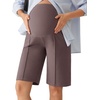 image:imageG4Free EverGoing Maternity Shorts with Pockets Over The Belly Stretchy Pregnancy Casual Workout Activewear 6 10Taupe