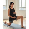 image:imageG4Free Lyocell Side Slits Maternity Tank Tops Crewneck Pregnancy Sleeveless Workout Shirts Loose FitBlack