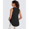 image:imageG4Free Lyocell Side Slits Maternity Tank Tops Crewneck Pregnancy Sleeveless Workout Shirts Loose FitBlack