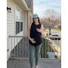 image:imageG4Free Lyocell Side Slits Maternity Tank Tops Crewneck Pregnancy Sleeveless Workout Shirts Loose FitBlack