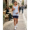 image:imageG4Free Lyocell Side Slits Maternity Tank Tops Crewneck Pregnancy Sleeveless Workout Shirts Loose FitLight Denim