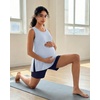image:imageG4Free Lyocell Side Slits Maternity Tank Tops Crewneck Pregnancy Sleeveless Workout Shirts Loose FitLight Denim