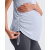 image:imageG4Free Lyocell Side Slits Maternity Tank Tops Crewneck Pregnancy Sleeveless Workout Shirts Loose FitLight Denim