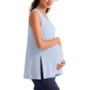 image:imageG4Free Lyocell Side Slits Maternity Tank Tops Crewneck Pregnancy Sleeveless Workout Shirts Loose FitLight Denim