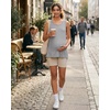 image:imageG4Free Lyocell Side Slits Maternity Tank Tops Crewneck Pregnancy Sleeveless Workout Shirts Loose FitLight Gray