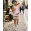 image:imageG4Free Lyocell Side Slits Maternity Tank Tops Crewneck Pregnancy Sleeveless Workout Shirts Loose FitLight Pink