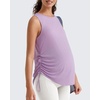 image:imageG4Free Lyocell Side Slits Maternity Tank Tops Crewneck Pregnancy Sleeveless Workout Shirts Loose FitLight Purple