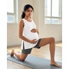 image:imageG4Free Lyocell Side Slits Maternity Tank Tops Crewneck Pregnancy Sleeveless Workout Shirts Loose FitPure White