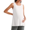 image:imageG4Free Lyocell Side Slits Maternity Tank Tops Crewneck Pregnancy Sleeveless Workout Shirts Loose FitPure White